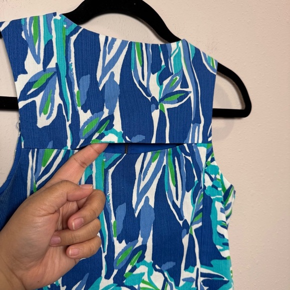 Lilly Pulitzer Size 2 Blue Crush Bamboo Print Penelope Shift Dress Resort Preppy - Picture 4 of 6